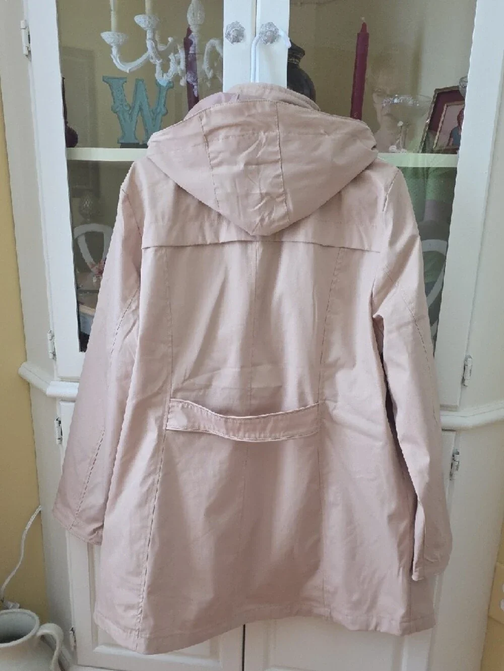 Lands' End Women's Light Beige Hooded Trench Coat - Picture 8 of 9